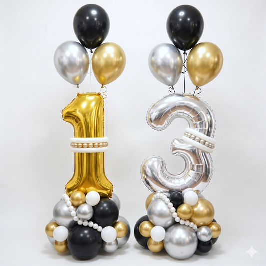 Balloon Numbers Stand (Helium-Filled)