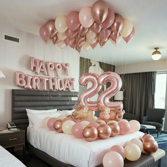 Hotel Room Birthday Decor